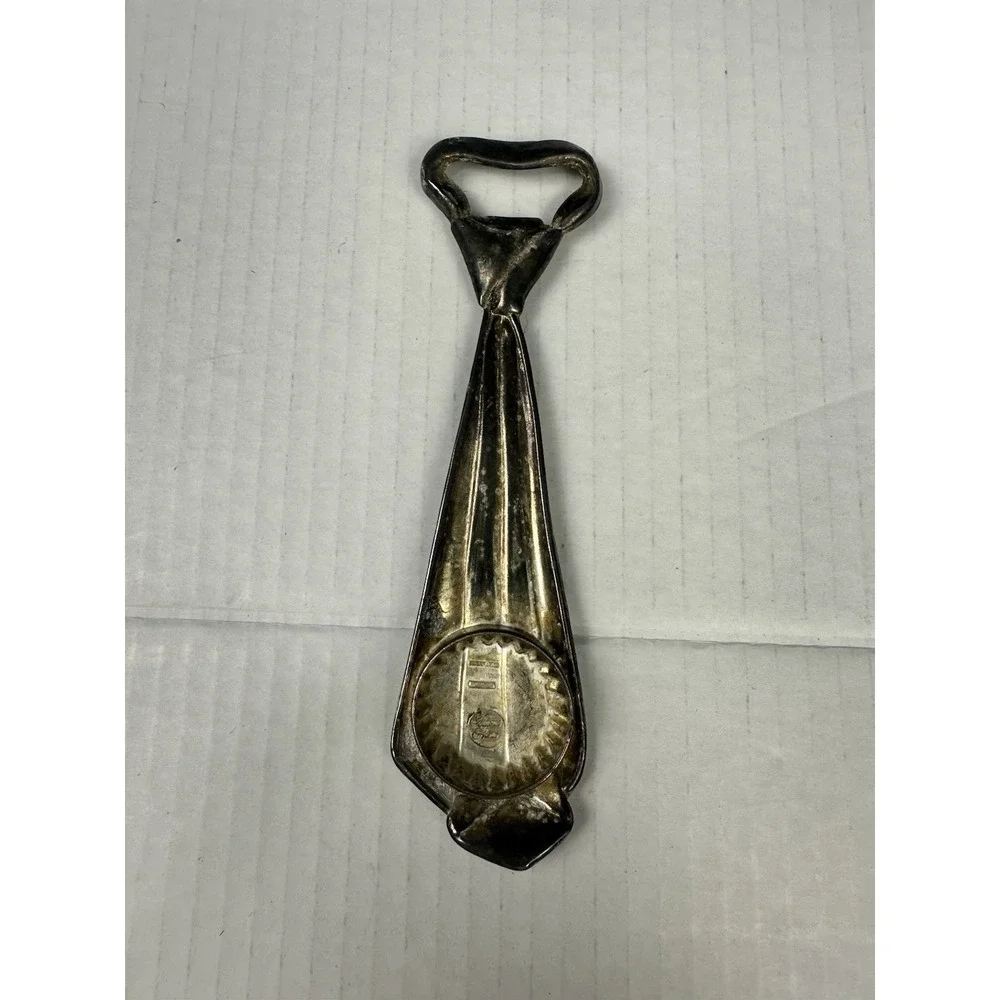Vintage Silver Plated Man Cave Men's Neck Tie Shaped Beer Bottle Opener